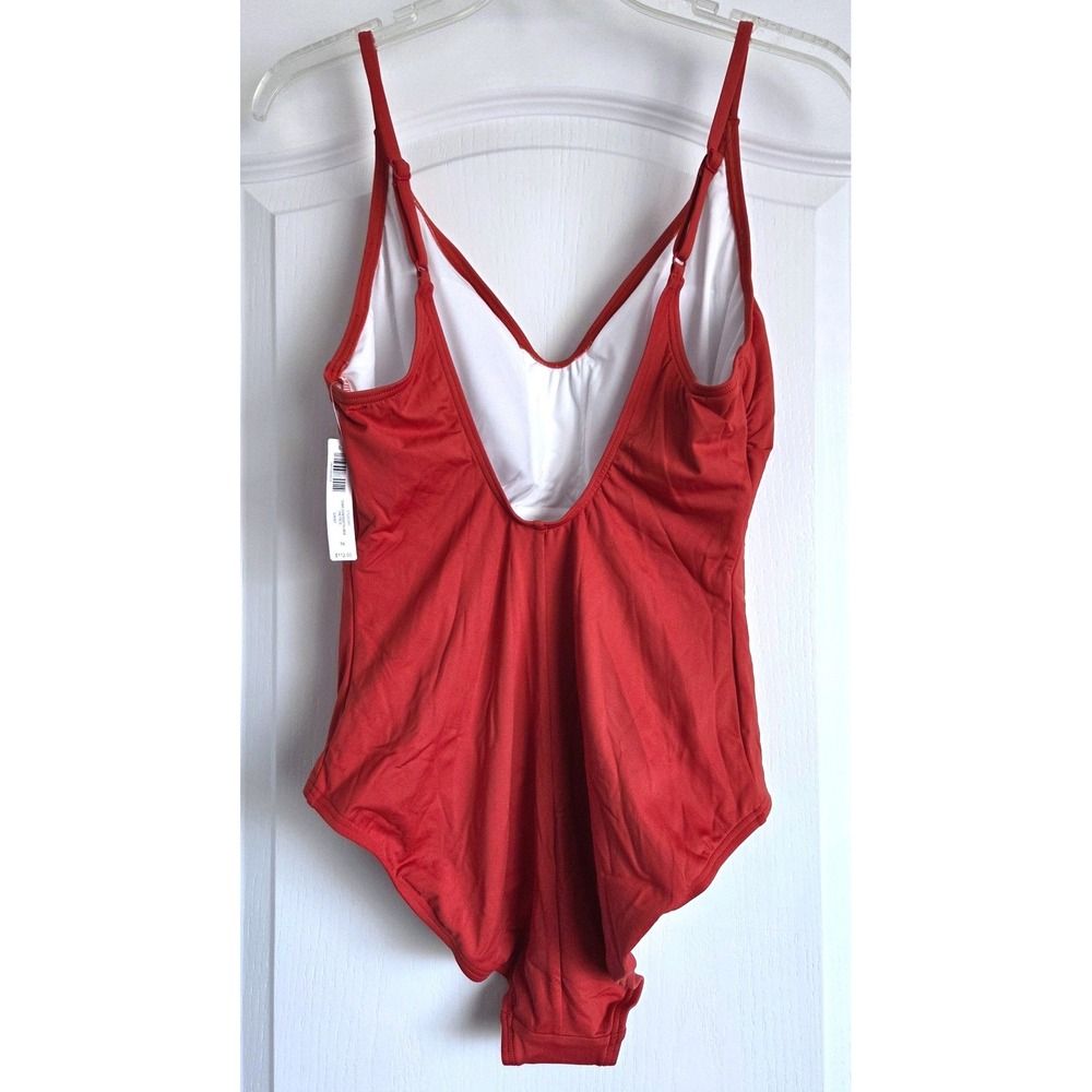 Soma Swim Deep Plunge One Piece Swimsuit‎ Sunset Red Womens Size 16 NWT - Picture 4 of 8